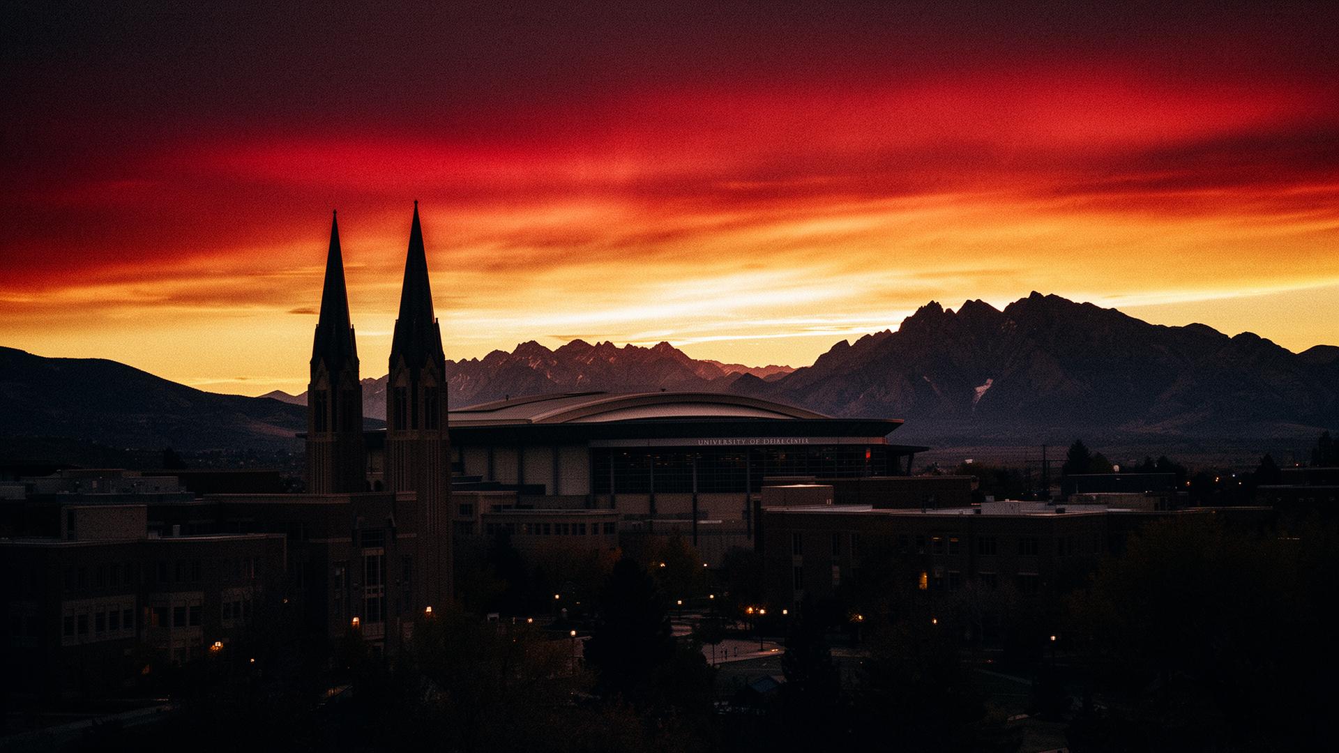 University of Denver campus at golden hour